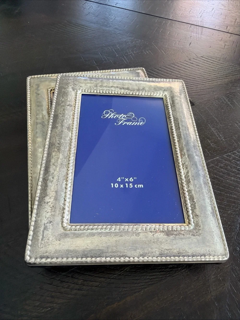 Classic Silver Beaded 4x6 Photo Frame - Pair